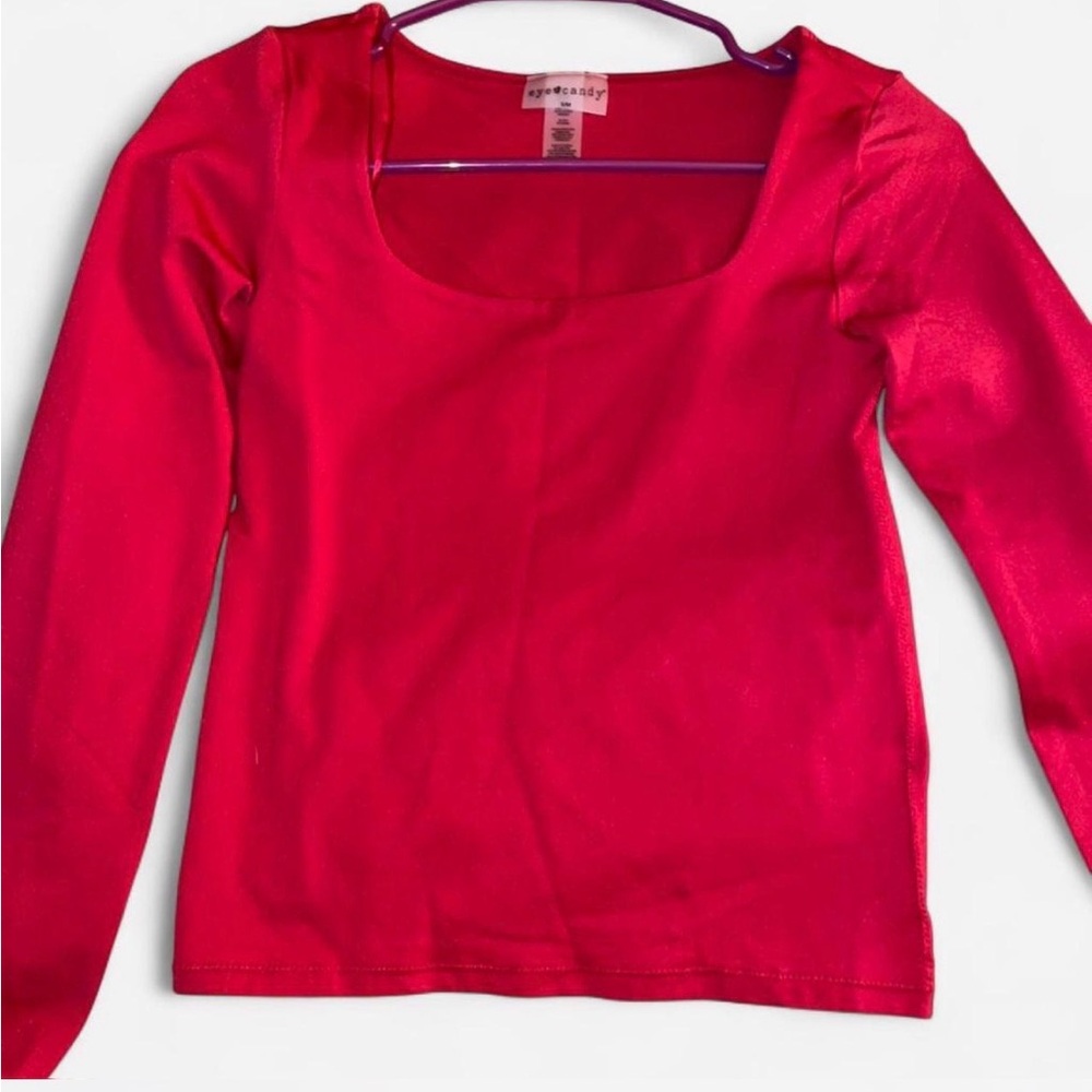 Red Long Sleeve Top